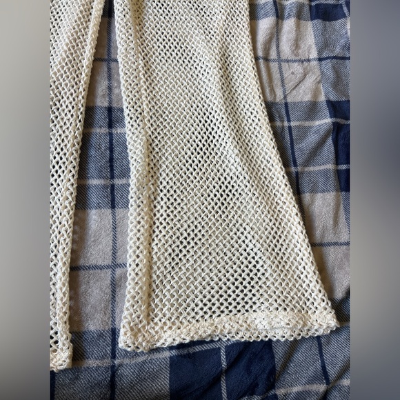 SHEIN Cream Crochet Wide-Leg Pants - Picture 3 of 13